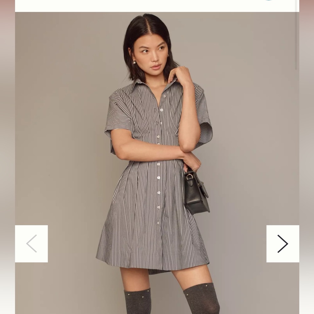 The Tobie Button-Front Pleated Shirt Dress by Exquise: Mini Edition